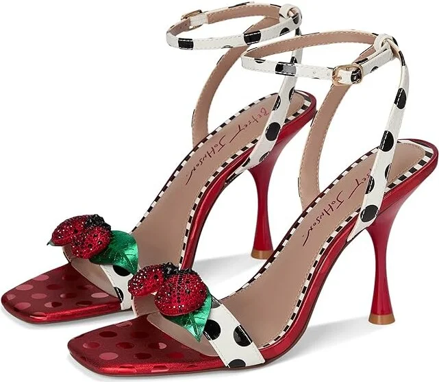 Blue by Betsey Johnson Lolla Women's Sandals Red White : 10 M, Faux Leather
