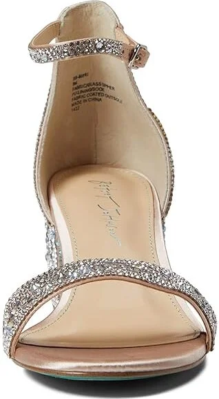 Blue by Betsey Johnson Mari Heeled Sandal Women's Shoes Champagne : 5 M, Textile - Image 3
