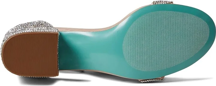 Blue by Betsey Johnson Mari Heeled Sandal Women's Shoes Champagne : 5 M, Textile - Image 4