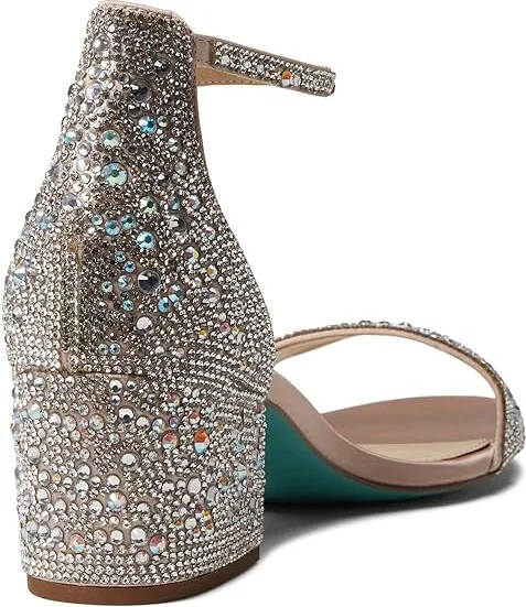 Blue by Betsey Johnson Mari Heeled Sandal Women's Shoes Champagne : 5 M, Textile - Image 5