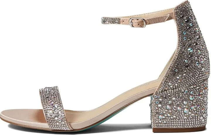 Blue by Betsey Johnson Mari Heeled Sandal Women's Shoes Champagne : 5 M, Textile - Image 7
