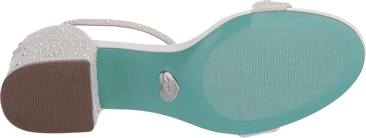 Blue by Betsey Johnson Mari Heeled Sandal Women's Shoes White : 5.5 M, Textile - Image 4