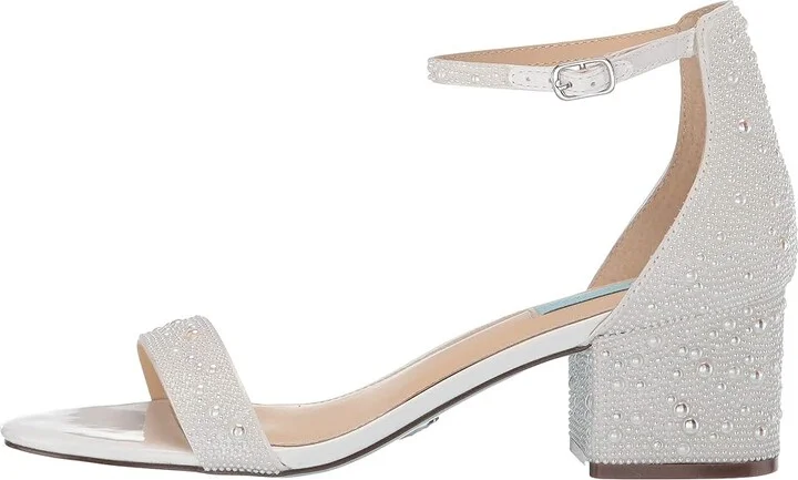 Blue by Betsey Johnson Mari Heeled Sandal Women's Shoes White : 5.5 M, Textile - Image 7