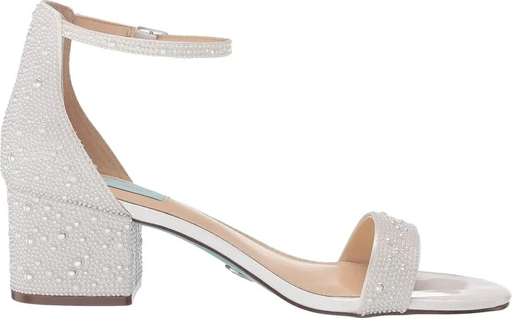 Blue by Betsey Johnson Mari Heeled Sandal Women's Shoes White : 5.5 M, Textile - Image 8