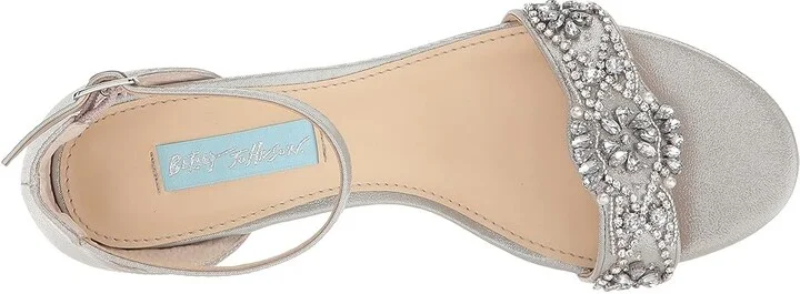 Blue by Betsey Johnson Mel High Women's Heels Silver Satin 1 : 5.5 M, Textile - Image 3