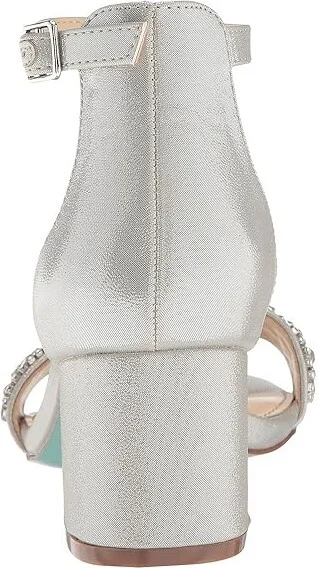 Blue by Betsey Johnson Mel High Women's Heels Silver Satin 1 : 5.5 M, Textile - Image 5