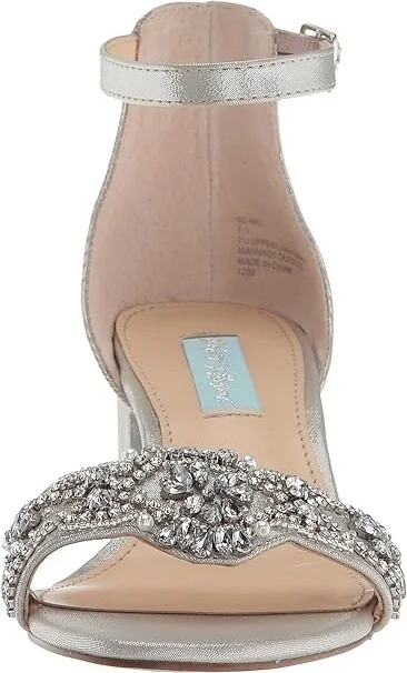 Blue by Betsey Johnson Mel High Women's Heels Silver Satin 1 : 5.5 M, Textile - Image 6