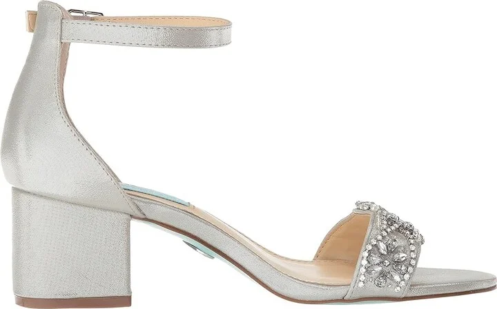 Blue by Betsey Johnson Mel High Women's Heels Silver Satin 1 : 5.5 M, Textile - Image 8
