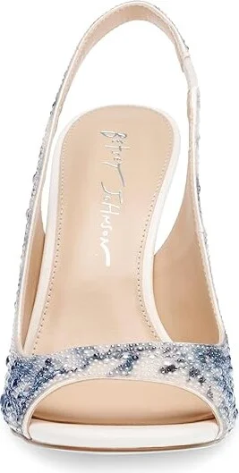 Blue by Betsey Johnson Mina Women's 1-2 inch heel Shoes Blue Floral : 6 M - Image 4
