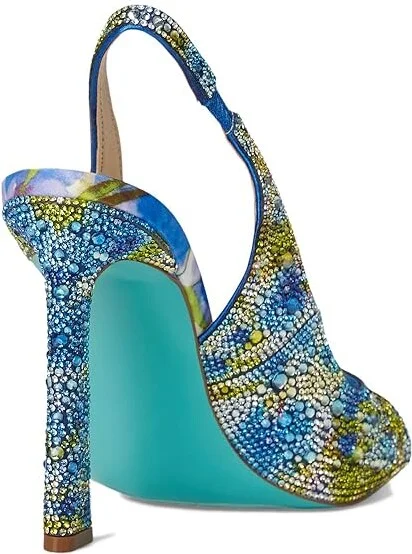 Blue by Betsey Johnson Mina Women's 1-2 inch heel Shoes Blue Floral : 6 M - Image 8