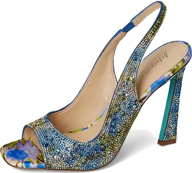 Blue by Betsey Johnson Mina Women's 1-2 inch heel Shoes Blue Floral : 6 M - Image 9