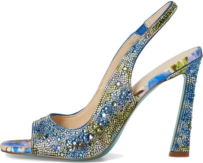 Blue by Betsey Johnson Mina Women's 1-2 inch heel Shoes Blue Floral : 6 M - Image 10