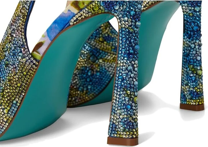 Blue by Betsey Johnson Mina Women's 1-2 inch heel Shoes Blue Floral : 6 M - Image 11