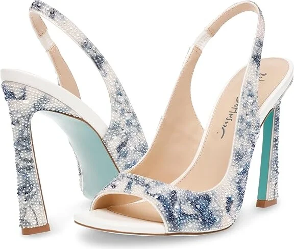 Blue by Betsey Johnson Mina Women's 1-2 inch heel Shoes Blue Floral : 6 M