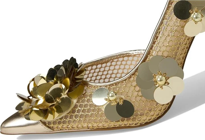 Blue by Betsey Johnson Nash High Women's Heels Gold : 6 M, Rubber/Synthetic - Image 7