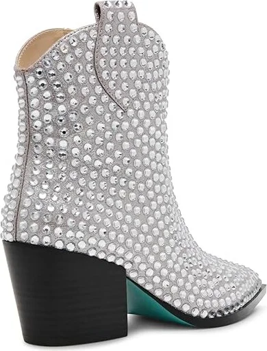 Blue by Betsey Johnson Neil Women's Boots Silver : 9 M, Synthetic - Image 4