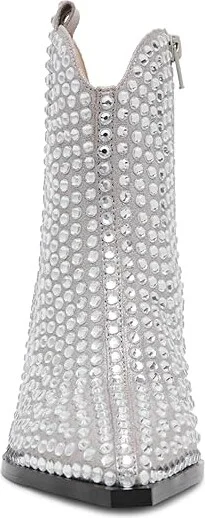 Blue by Betsey Johnson Neil Women's Boots Silver : 9 M, Synthetic - Image 5