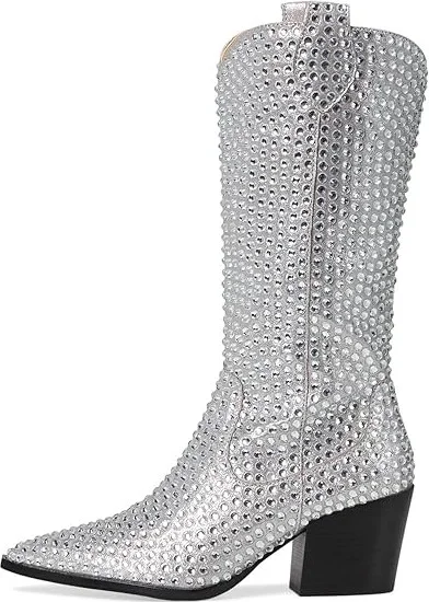 Blue by Betsey Johnson Randy Women's Boots Silver : 7.5 M, Rubber - Image 6