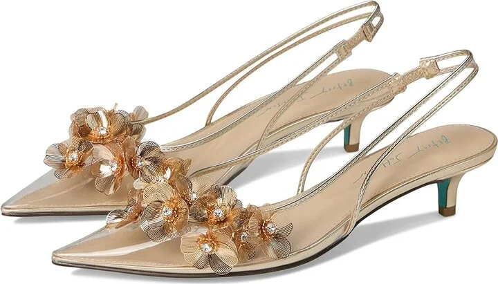 Blue by Betsey Johnson Robin High Women's Heels Gold : 9 M, Leather/Rubber