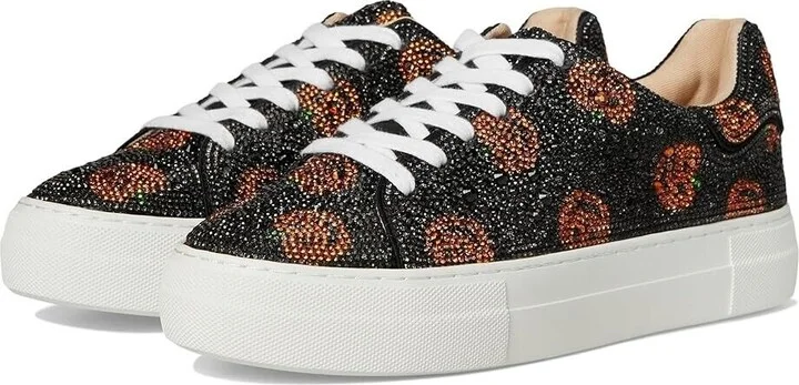 Blue by Betsey Johnson Sidny Sneakers Women's 6 Pumpkins Rhinestone Shoes FZP544