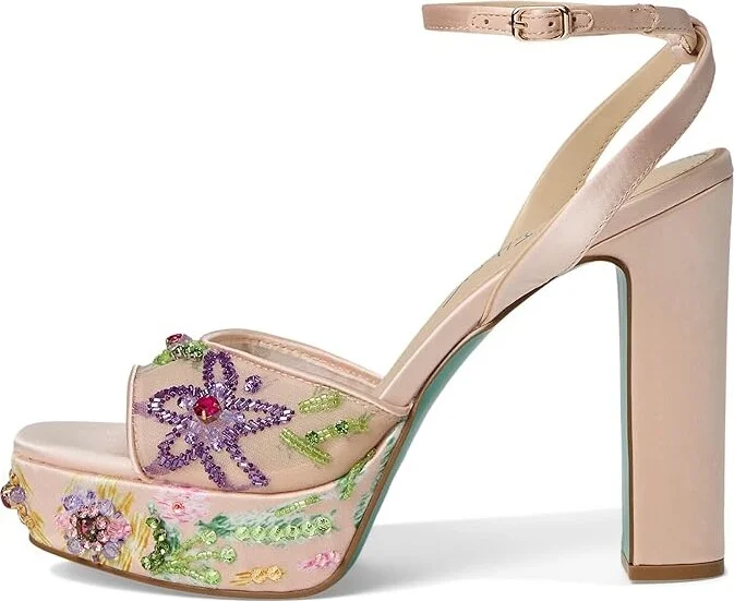 Blue by Betsey Johnson Viven Women's Wedge Shoes Nude : 9 M, Textile - Image 6