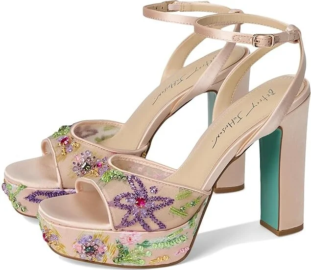 Blue by Betsey Johnson Viven Women's Wedge Shoes Nude : 9 M, Textile