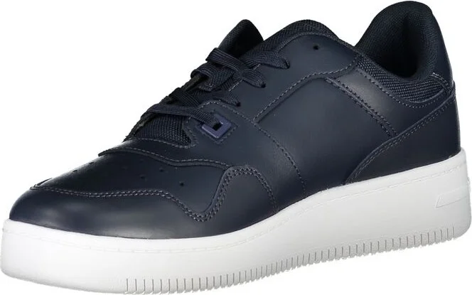 Blue Contrast Sneakers with Logo Men's Detail - Image 3
