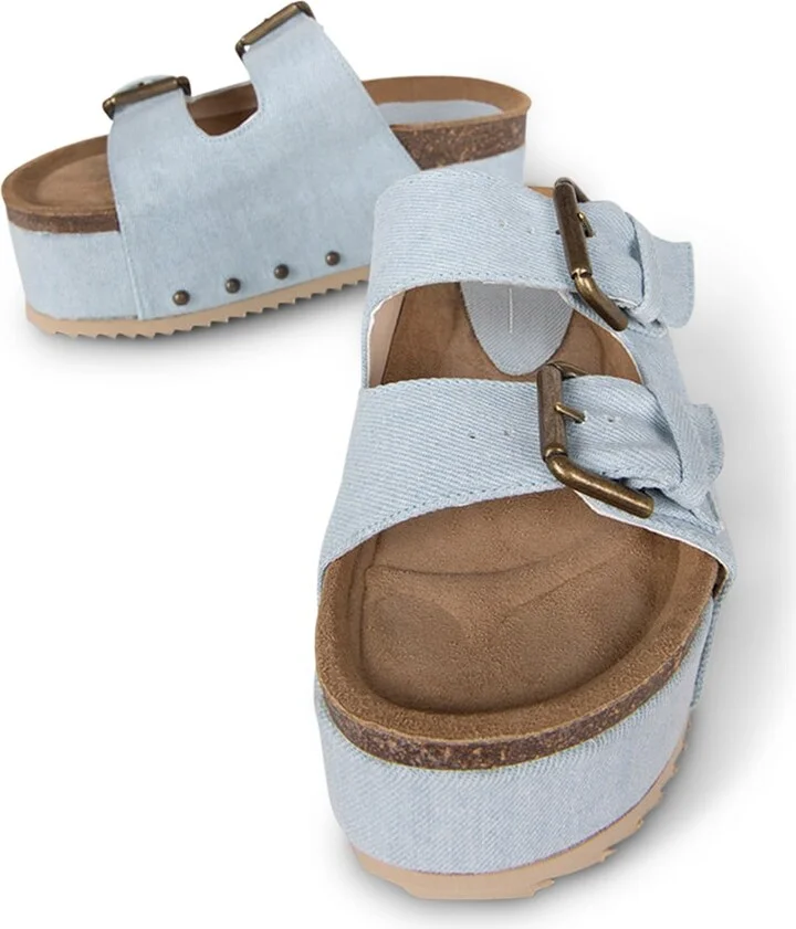 Blue Cooper-Two Platform Sandal-Denim