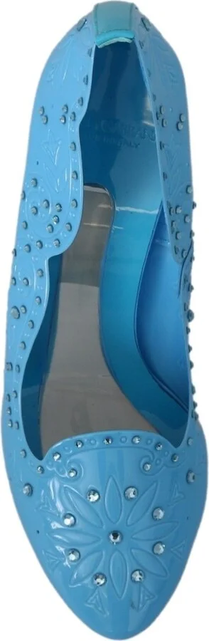 Blue Crystal Floral CINDERELLA Heels Women's Shoes - Image 3