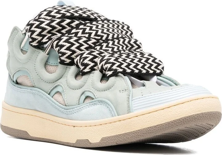 Blue Curb Leather Sneakers - Image 2