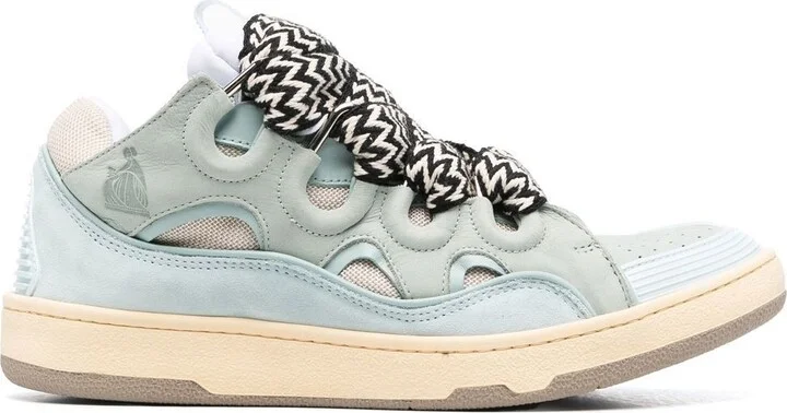 Blue Curb Leather Sneakers