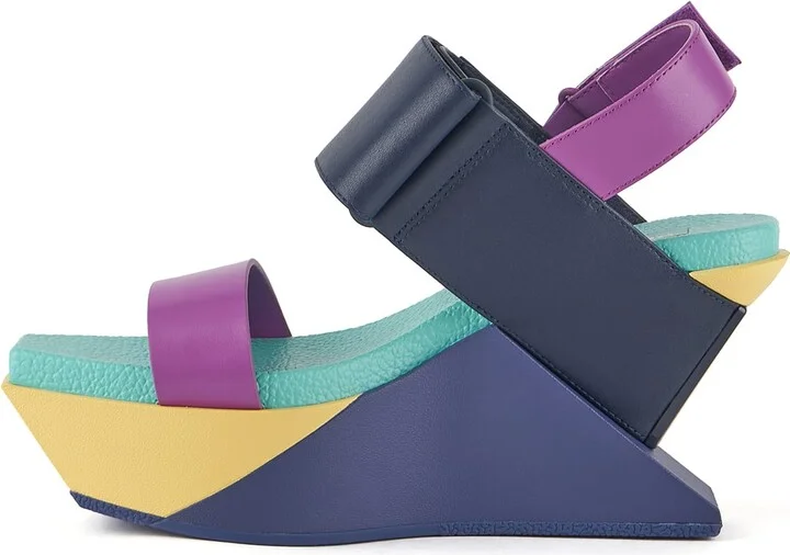 Blue Delta Wedge Sandal - Dazzle Mix - Image 3