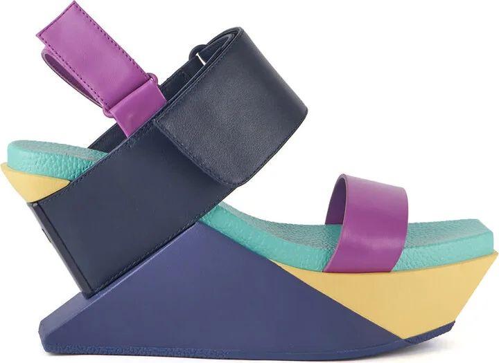 Blue Delta Wedge Sandal - Dazzle Mix