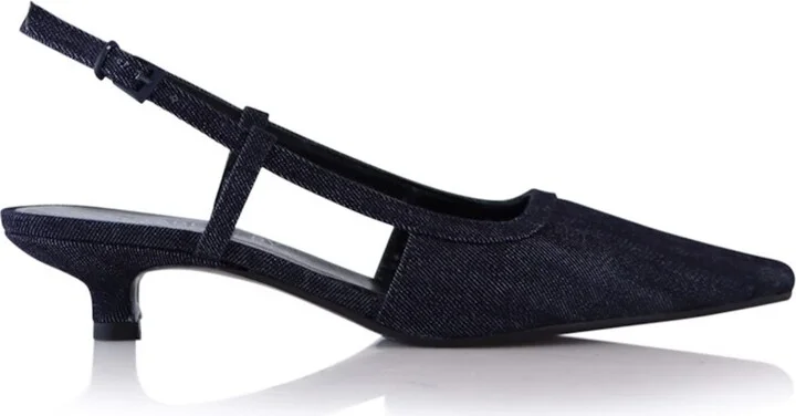 Blue Elena Slingback Stilettos, Denim