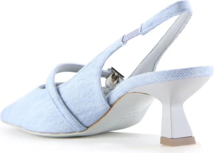 Blue Elina Slingback Stilettos, Jeans - Image 3