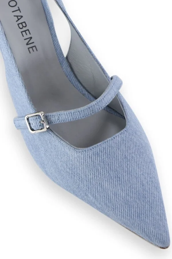Blue Elina Slingback Stilettos, Jeans - Image 4