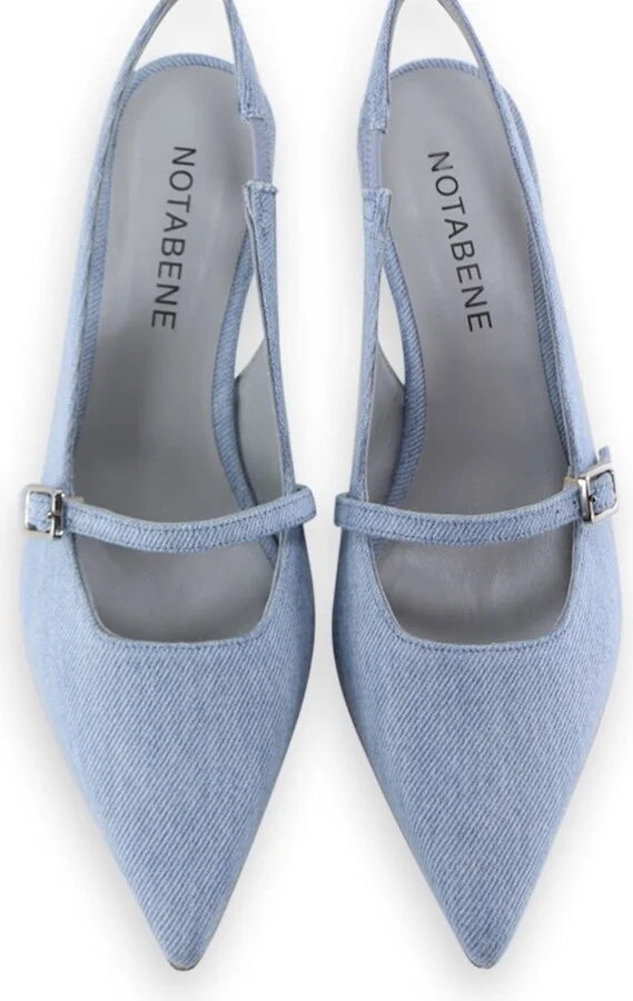 Blue Elina Slingback Stilettos, Jeans - Image 6