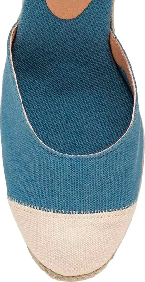 Blue Espardille Carina Sandals With Wedge Heel In Cotton Woman - Image 4