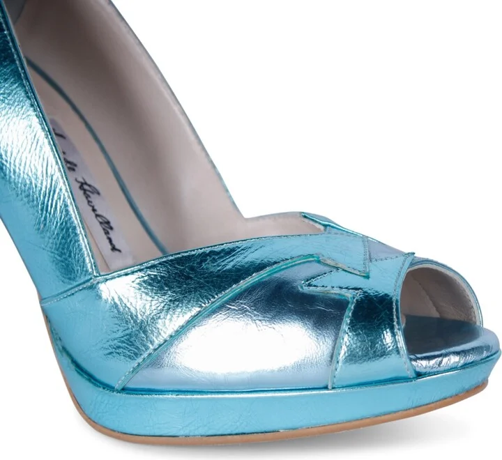 Blue Eva Azure Platform Block Heels - Image 3