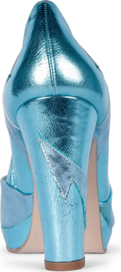 Blue Eva Azure Platform Block Heels - Image 4
