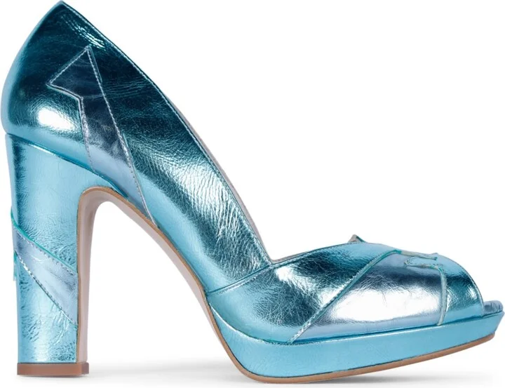 Blue Eva Azure Platform Block Heels