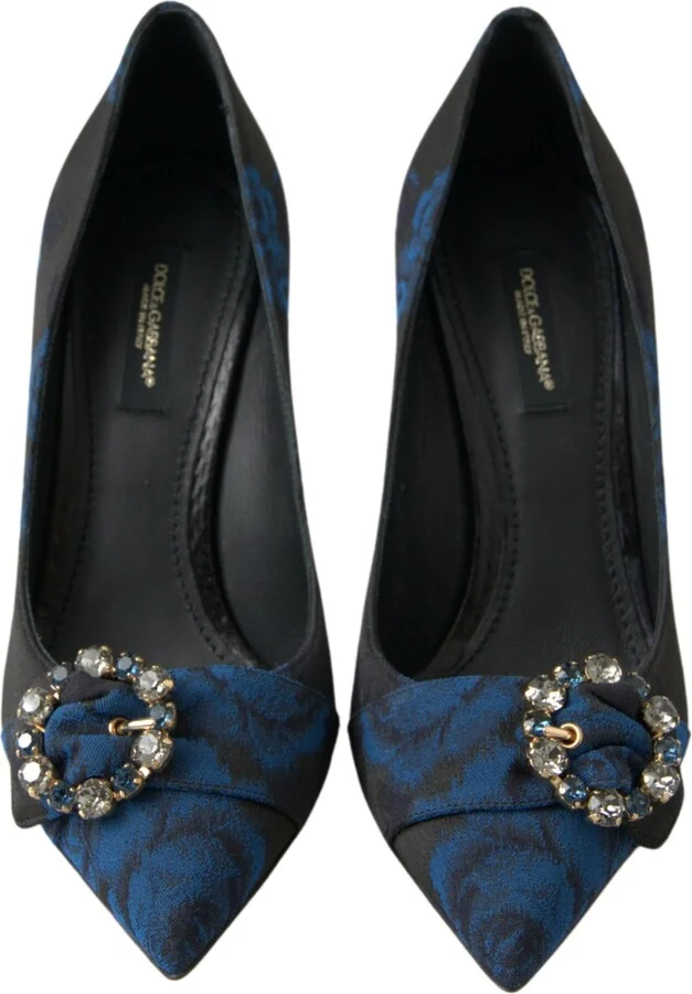 Blue Floral Ayers Crystal Pumps Women's Shoes - Image 3