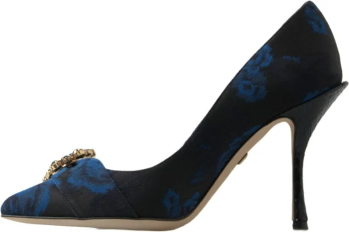 Blue Floral Ayers Crystal Pumps Women's Shoes - Image 6