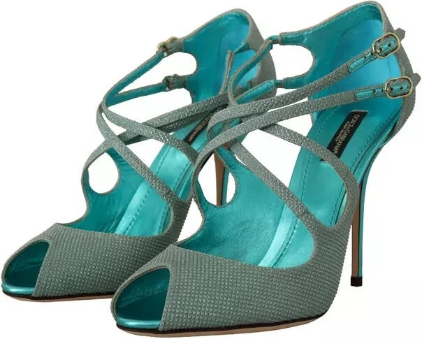 Blue Glittered Strappy Heels Sandals Women's Shoes (Pre-Owned) - Image 2