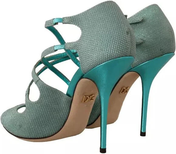 Blue Glittered Strappy Heels Sandals Women's Shoes (Pre-Owned) - Image 4