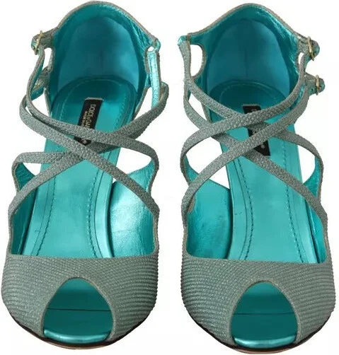 Blue Glittered Strappy Heels Sandals Women's Shoes (Pre-Owned) - Image 5