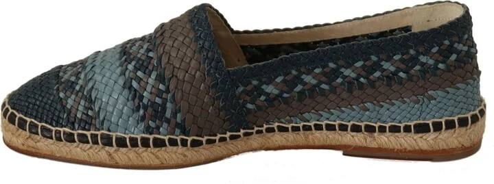 Blue Gray Slip On Buffalo Espadrille Men's Shoes - Image 2