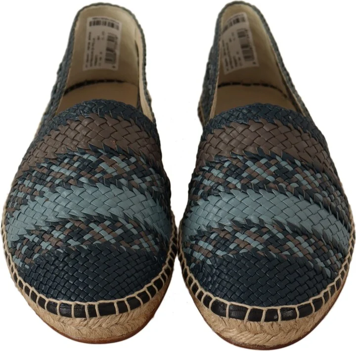 Blue Gray Slip On Buffalo Espadrille Men's Shoes - Image 5