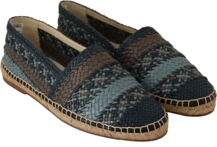 Blue Gray Slip On Buffalo Espadrille Men's Shoes - Image 6