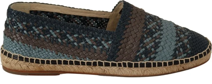 Blue Gray Slip On Buffalo Espadrille Men's Shoes